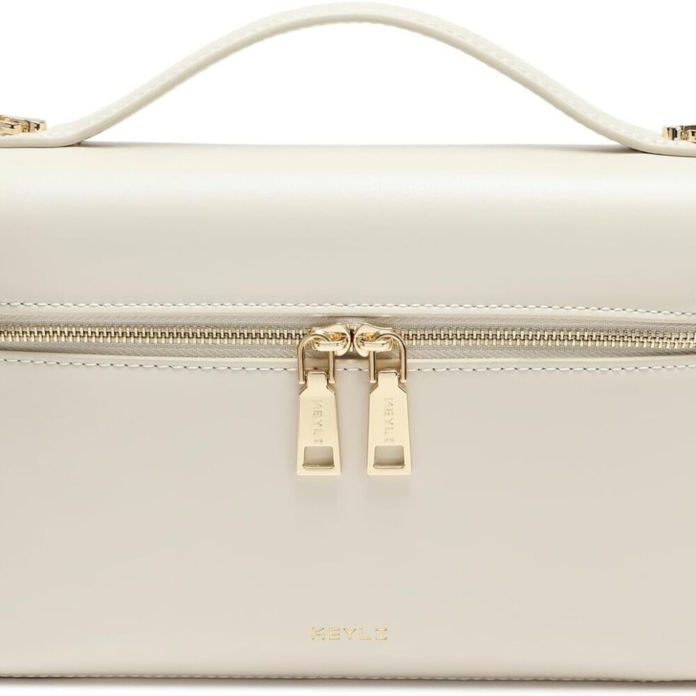 Women's Leather Top Handle Small Crossbody Bag Zipper Purses